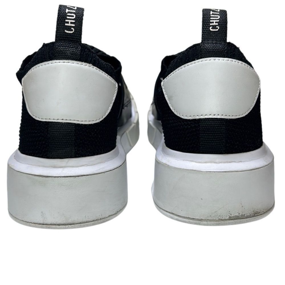 Schutz - Tennis Platform Shoes w/ Logo Strap, Knit, Slip On - Size 7.5, Black - Picture 11 of 16